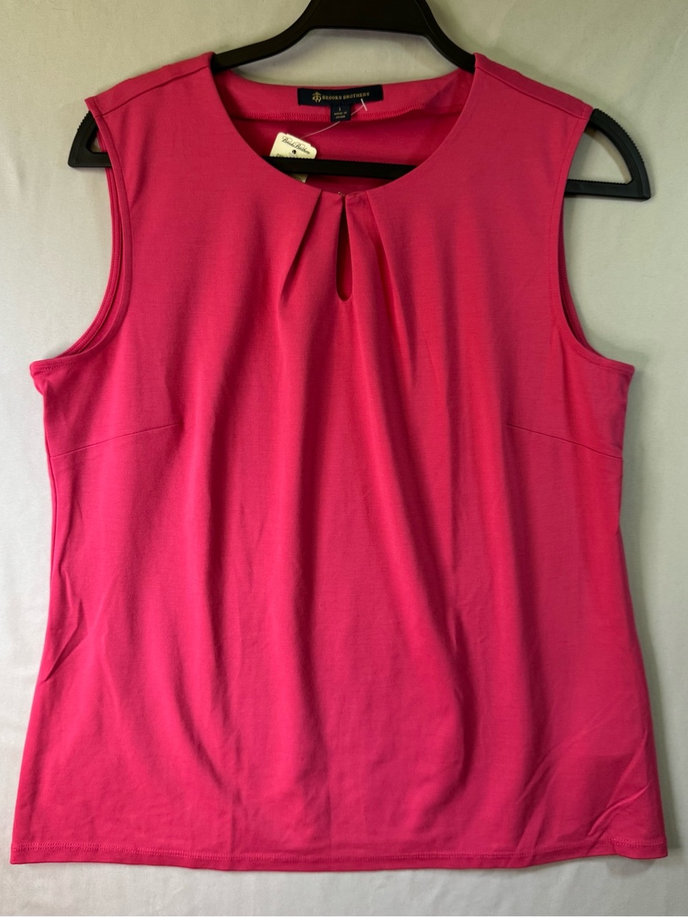 Brooks Brothers Hot Pink Sleeveless Keyhole Shell Top